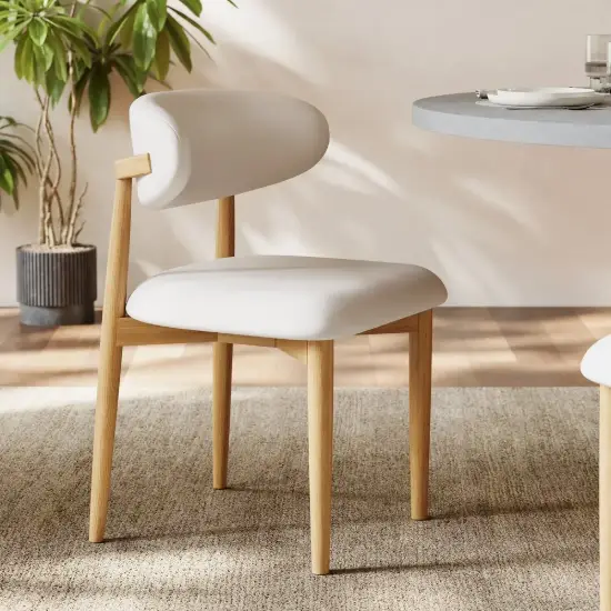 Modern PU Leather Dining Chair with Rubber Wood Legs, 1 Piece – AUD-H2589