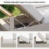 Tevara Convertible Outdoor Sectional Sofa Set with Teak & Aluminium Frame, Sand & White