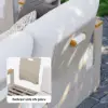 Tevara Convertible Outdoor Sectional Sofa Set with Teak & Aluminium Frame, Sand & White