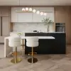 Modern 205 - 270 cm Extendable Glossy Sintered Stone Kitchen Island Storage, White & Black