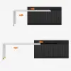 Modern 205 - 270 cm Extendable Glossy Sintered Stone Kitchen Island Storage, White & Black