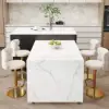 Modern 205 - 285 cm Extendable Wood Kitchen Island with Storage, Black & White – Sintered Stone