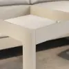 Tevara Outdoor Teak Aluminium C-Shaped Sand Side Table with Solar Light