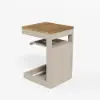 Tevara Outdoor Teak Aluminium C-Shaped Sand Side Table with Solar Light
