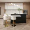 Modern 205 - 285 cm Extendable Wood Kitchen Island with Storage, Black & White – Engineered Wood