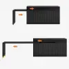 Modern 205 - 270 cm Extendable Matte Sintered Stone Kitchen Island with Storage, Black