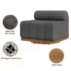 Resaro Teak Outdoor Swivel Chair Dark Grey