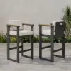 Tevara Teak Outdoor Bar Setting with Dark Grey Frame & Warm White Cushions