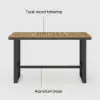 Tevara Teak Outdoor Bar Setting with Dark Grey Frame & Warm White Cushions