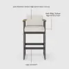 Tevara Teak Outdoor Bar Setting with Dark Grey Frame & Warm White Cushions