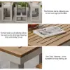 Tevara Teak Outdoor Bar Setting with Sand-Toned Frame & Warm White Cushions
