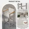 Tevara Teak Outdoor Bar Setting with Sand-Toned Frame & Warm White Cushions