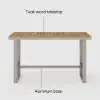 Tevara Teak Outdoor Bar Setting with Sand-Toned Frame & Warm White Cushions
