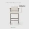 Tevara Teak Outdoor Bar Setting with Sand-Toned Frame & Warm White Cushions