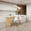Modern 205 - 285 cm Extendable Wood Kitchen Island with Storage, Natural & White – AUD-H2607