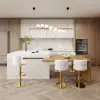 Modern 205 - 285 cm Extendable Wood Kitchen Island with Storage, Natural & White – AUD-H2608