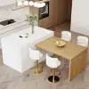 Modern 205 - 285 cm Extendable Wood Kitchen Island with Storage, Natural & White – AUD-H2608