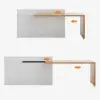 Modern 205 - 285 cm Extendable Wood Kitchen Island with Storage, Natural & White – AUD-H2608