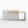 Modern 205 - 285 cm Extendable Wood Kitchen Island with Storage, Natural & White – AUD-H2608
