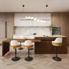 205 - 270 cm Extendable Matte Sintered Stone Kitchen Island with Storage, Walnut