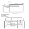 205 - 270 cm Extendable Matte Sintered Stone Kitchen Island with Storage, Walnut