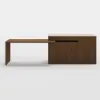 205 - 270 cm Extendable Matte Sintered Stone Kitchen Island with Storage, Walnut