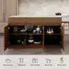 Modern 205 - 285 cm Extendable Matte Sintered Stone Kitchen Island with Storage, Walnut