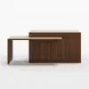Modern 205 - 285 cm Extendable Matte Sintered Stone Kitchen Island with Storage, Walnut