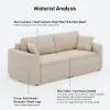 80" Queen 3-Seater Chenille Fold-Down Sleeper Sofa with Removable Cover