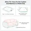 80" Queen 3-Seater Chenille Fold-Down Sleeper Sofa with Removable Cover