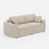 80" Queen 3-Seater Chenille Fold-Down Sleeper Sofa with Removable Cover