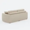 80" Queen 3-Seater Chenille Fold-Down Sleeper Sofa with Removable Cover