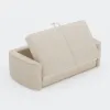 80" Queen 3-Seater Chenille Fold-Down Sleeper Sofa with Removable Cover