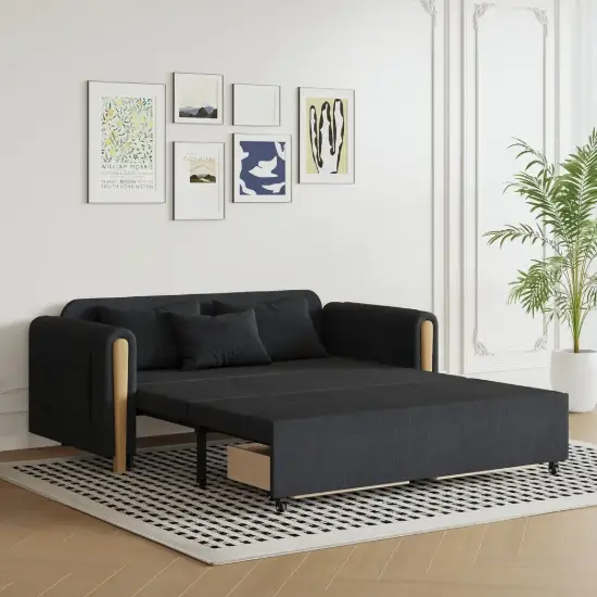 183 cm Queen 2-Seater Linen Convertible Sleeper Sofa