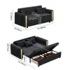 183 cm Queen 2-Seater Linen Convertible Sleeper Sofa