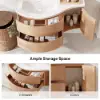 Picture of 35" Floating Single Curved Bathroom Vanity with Sink & Storage, Set of 2 – Natural – AUD-H2615