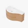 Picture of 35" Floating Single Curved Bathroom Vanity with Sink & Storage, Set of 2 – Natural – AUD-H2615