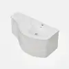 35" Floating Single Curved Bathroom Vanity with Sink & Storage, Set of 2 – White