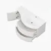 35" Floating Single Curved Bathroom Vanity with Sink & Storage, Set of 2 – White