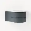 35" Floating Single Curved Bathroom Vanity with Sink & Storage, Set of 2 – Grey
