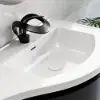 35" Floating Single Curved Bathroom Vanity with Sink & Storage, Set of 2 – Black