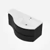 35" Floating Single Curved Bathroom Vanity with Sink & Storage, Set of 2 – Black