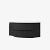 35" Floating Single Curved Bathroom Vanity with Sink & Storage, Set of 2 – Black
