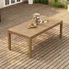 Wevara Walnut-Finished Aluminium Slatted Outdoor Dining Table
