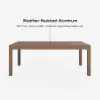 Wevara Walnut-Finished Aluminium Slatted Outdoor Dining Table