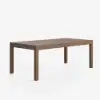 Wevara Walnut-Finished Aluminium Slatted Outdoor Dining Table