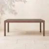 Wevara Walnut-Finished Aluminium Slatted Outdoor Dining Table