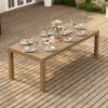 Wevara 220 cm Walnut-Finished Aluminium Slatted Outdoor Dining Table