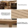 Wevara 220 cm Walnut-Finished Aluminium Slatted Outdoor Dining Table