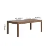 Wevara 220 cm Walnut-Finished Aluminium Slatted Outdoor Dining Table